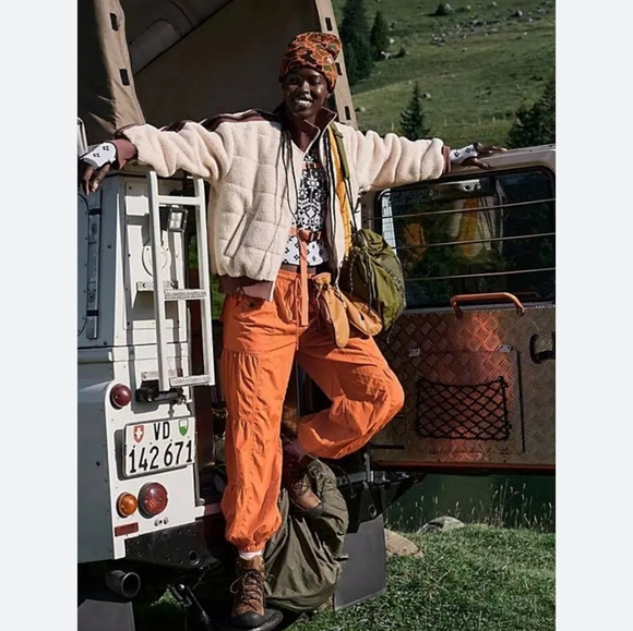 NWOT Free People Tan/brown Fleece Sherpa Scrunchy Pipa Jacket Sz S - Picture 3 of 10